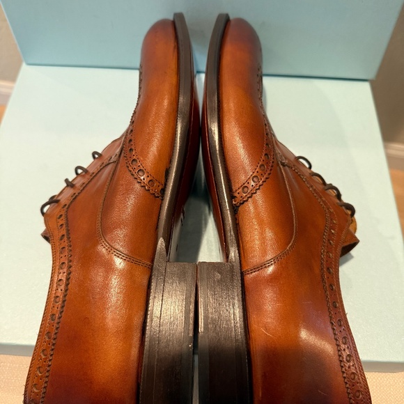 Magnanni Hampton Wingtip Oxfords Size 47 | New in Box | Cognac Spanish Leather - Picture 8 of 16